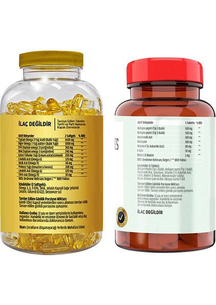 Flx Omega 3-6-9 180 Softgel & Flx Tip 1-3 Balık Kolajeni 60 Tablet fiyatları