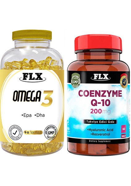 Flx Omega 3 90 Softgel & Flx Coenzyme Q-10 200 Mg 60 Tablet