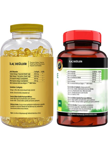 Flx Omega3 90 Softgel & Flx Glucosamine Zerdeçal 60 Tablet