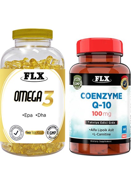 Flx Omega 3 180 Softgel & Flx Coenzyme Q10 60 Tablet