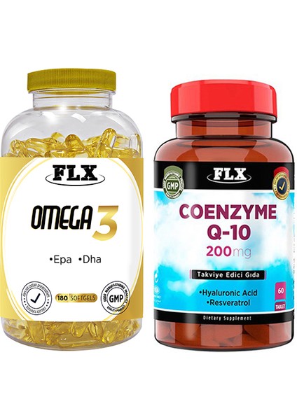 Flx Omega 3 180 Softgel & Flx Coenzyme Q-10 200 Mg 60 Tablet