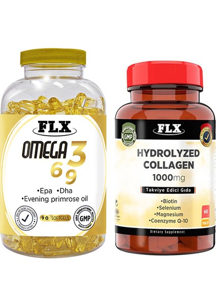 Flx Omega 3-6-9 Balık Yağı 90 Softgel & Flx Kollajen 60 Tablet