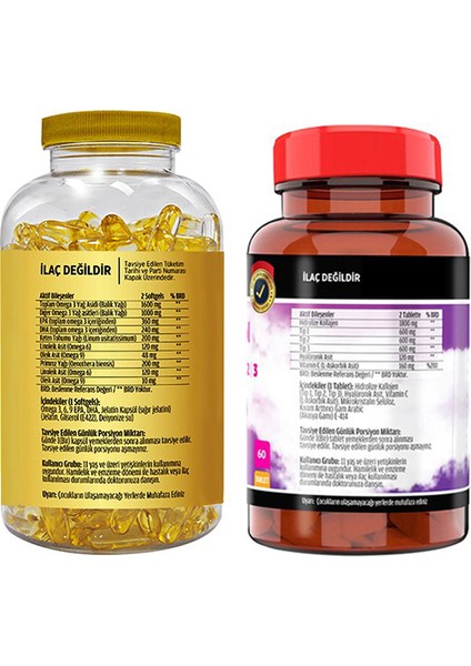 Flx Omega 3-6-9 180 Softgel & Flx Kollajen Tip-1-2-3 60 Tablet