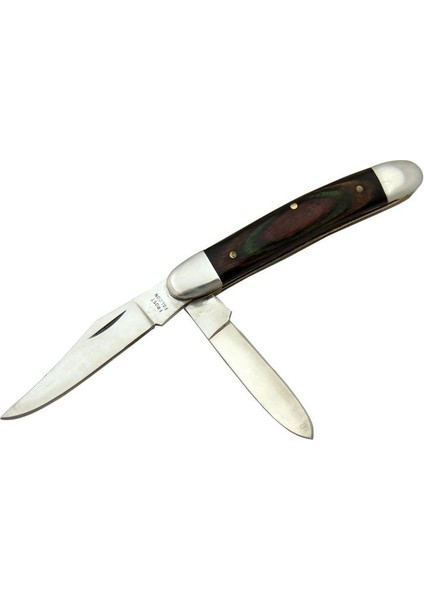 K-21 Linder Çiftli / Çift Ağızlı Çakı 14,5 cm - Ahşap Saplı, Manuel