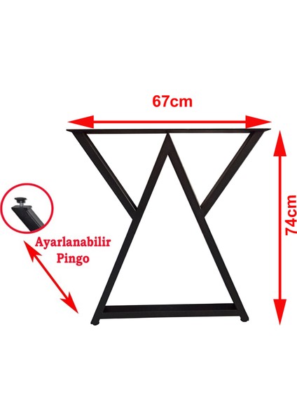 Metal Ayaklar Pingolu Masa Ayağı Çalışma Yemek Mutfak Masası Ayağı Metal Ayak Takımı