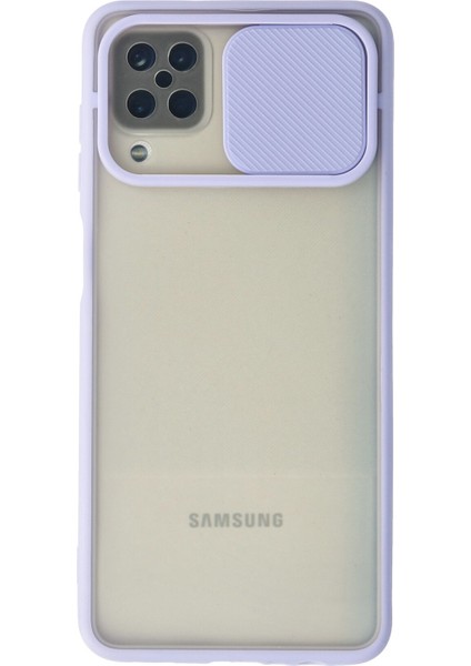 Samsung Galaxy M12 Kılıf Lens Sürgülü Sert Silikon Palm - Lila