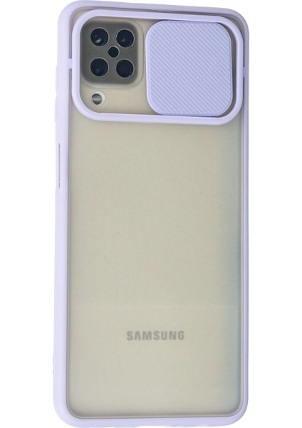 Samsung Galaxy M12 Kılıf Lens Sürgülü Sert Silikon Palm - Lila fiyatları