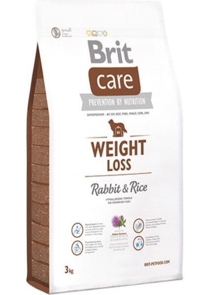 Brit Care Weight Loss Tavşan Etli Hipoalerjenik Diyet Yetişkin Köpek Maması 3 kg