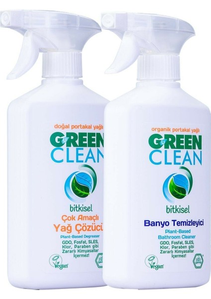 Bitkisel Yağ Çözücü 500 ml ve Banyo Temizleyici 500 ml Set