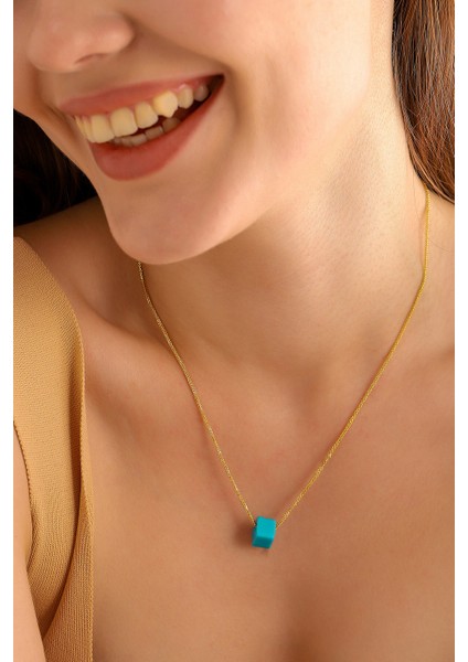 14 Ayar Altın Zarif Küp Zincir Kolye modelleri