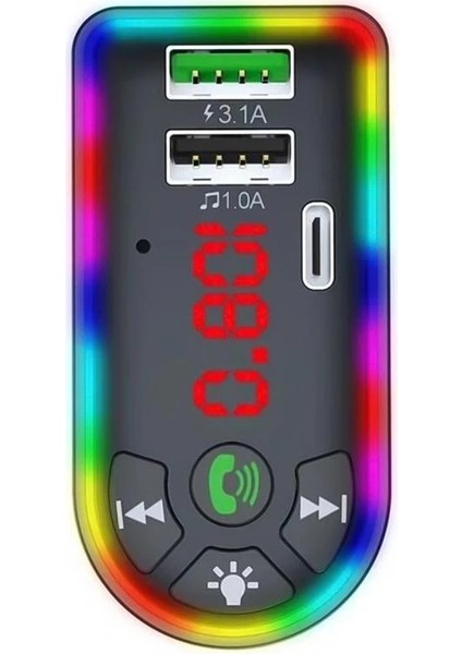 F7 Araba Mp3 Çalar 12 V Renkli Solunum Işık Qc3.1 Kablosuz Çift Bağlantı Noktası Hızlı Şarj-Siyah (Yurt Dışından) modelleri