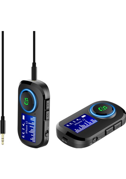 T5 2 1 Araç Bluetooth Verici Alıcısı Mp3 Çalar-Siyah (Yurt Dışından)