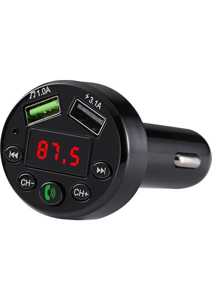 E6 Araba Mp3 Çalar Fm Vericiler Çift USB Ahizesiz-Siyah (Yurt Dışından)