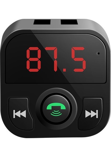 X5 Handsfree Araç Kiti Fm Verici Kablosuz Ses Çift USB Hızlı Şarj-Siyah (Yurt Dışından) fırsatları