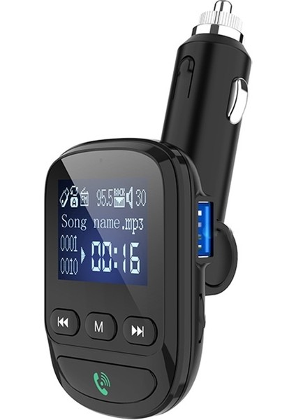 BT06 1.4 Inç Araba Mp3 Çalar Fm Verici Qc3.0 Hızlı Şarj Desteği Bluetooth Handsfree / Tf Kart-Siyah (Yurt Dışından)