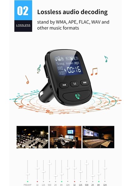 BT06 1.4 Inç Araba Mp3 Çalar Fm Verici Qc3.0 Hızlı Şarj Desteği Bluetooth Handsfree / Tf Kart-Siyah (Yurt Dışından) fırsatları