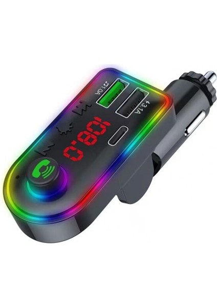 F8 Araba Fm Verici Renkli Işık Tipi-C Araba Mp3 Çalar-Siyah (Yurt Dışından) indirimleri
