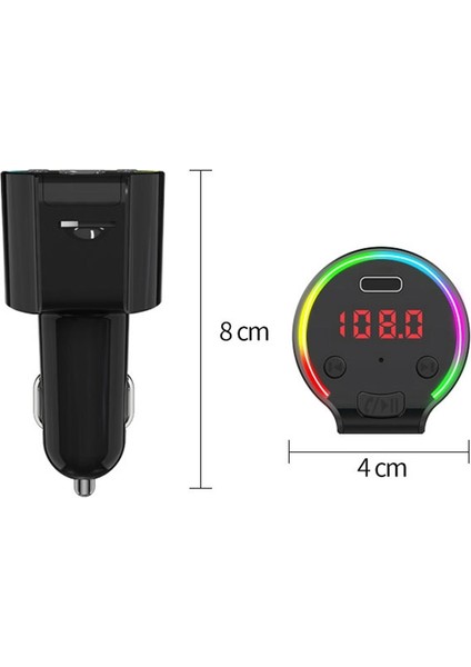 G61 Fm Verici Müzik Mp3 Çalar Qc3.0 Tip-C Hızlı Şarj Araç Kiti-Siyah (Yurt Dışından) modelleri