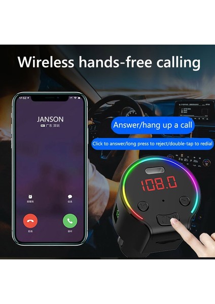 G61 Fm Verici Müzik Mp3 Çalar Qc3.0 Tip-C Hızlı Şarj Araç Kiti-Siyah (Yurt Dışından) indirimleri
