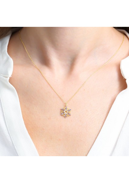 Ametist Taşlı Zerafet Kristali Gold Renk Gümüş Kolye fiyatları