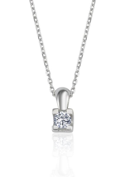 Mia Zirconia 0.20 Karat U Model Tektaş Gümüş Kolye