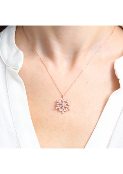 Baget Kristali Rose Renk Gümüş Kolye fiyatları