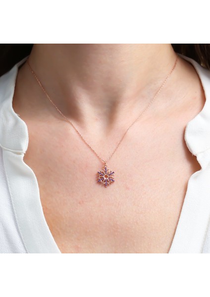 Ametist Kristali Rose Renk Gümüş Kolye fiyatları
