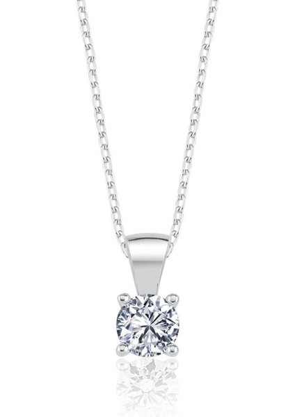 0.60 Karat Mia Zirconia Işıltılı Dokunuş Gümüş Kolye