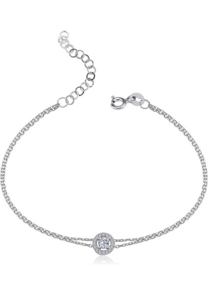 0.25 Karat Effective Diamond Büyülü Işıltı Tektaş Gümüş Bileklik