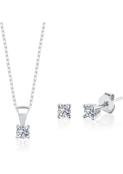 Mia Vento 0.60 Karat Mia Zirconia Işıltılı Dokunuş Ikili Tektaş Gümüş Set