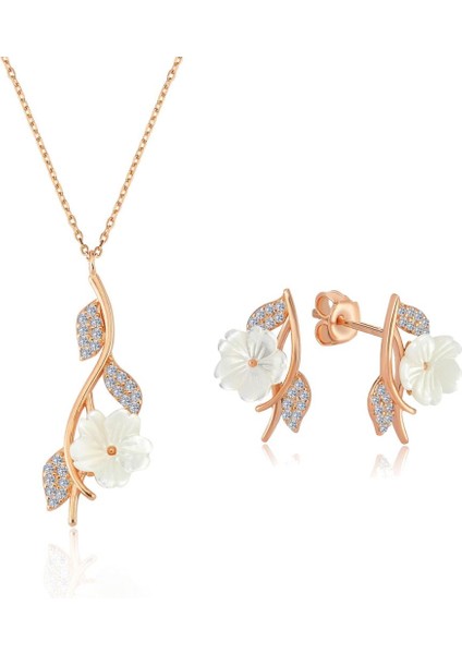 Italyan Tasarım Bahar Serenatı Flowers Gümüş Ikili Set