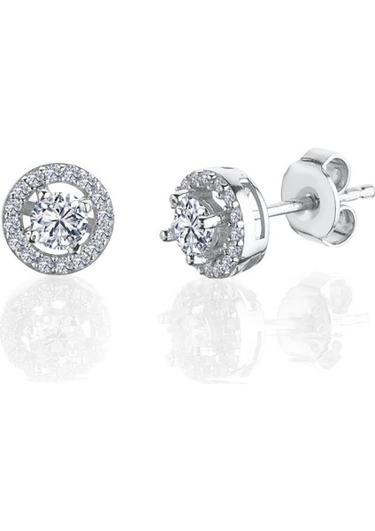 0.50 Karat Mia Zirconia Büyülü Işıltı Tektaş Gümüş Küpe