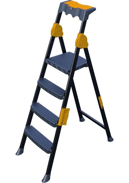 Mensa Plus 3+1 Basamaklı Metal Siyah Merdiven