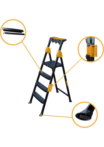 Mensa Plus 3+1 Basamaklı Metal Siyah Merdiven modelleri