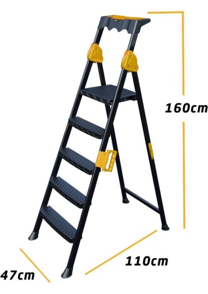 Mensa Plus 4+1 Basamaklı Metal Siyah Merdiven fiyatları