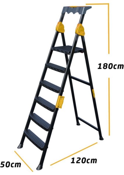 Mensa Plus 5+1 Basamaklı Metal Siyah Merdiven fiyatları