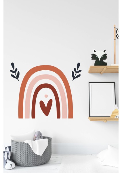 Çift Dallı ve Kalpli Gökkuşağı Çocuk Bebek Odası Duvar Sticker fiyatları