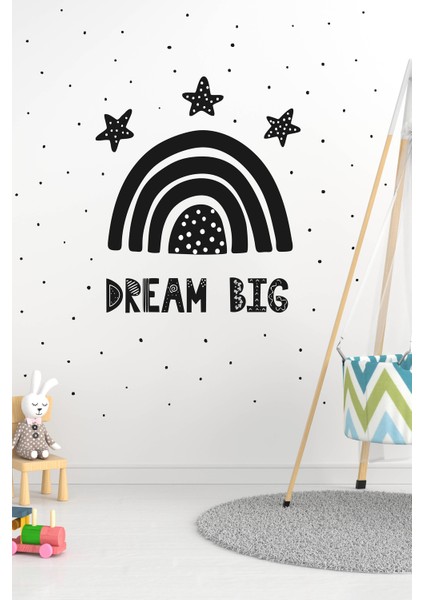 Dream Bıg Yıldızlar ve Gökkuşağı Çocuk Bebek Odası Sticker (50X70 Cm) fiyatları