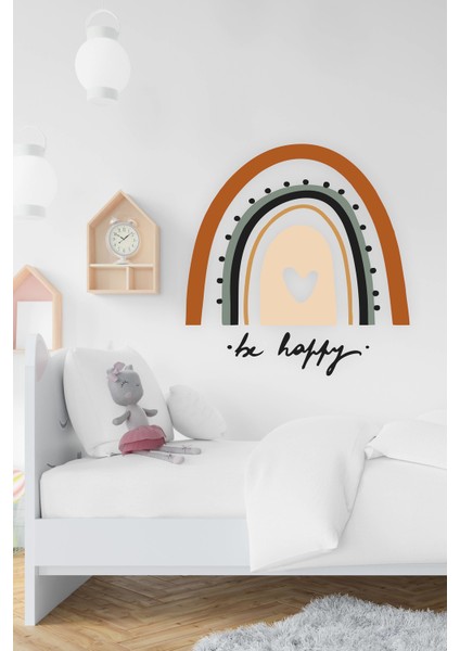 Be Happy Gökkuşağı Çocuk Odası Duvar Sticker