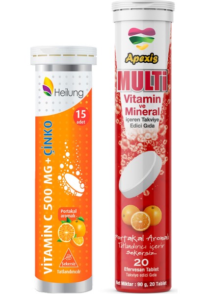 Multivitamin Efervesan & Heilung Vitamin C + Çinko