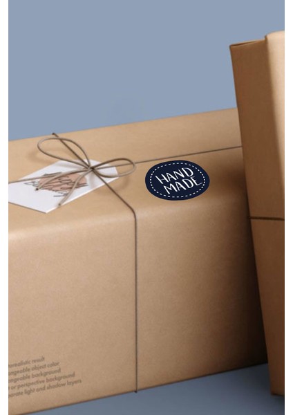 Hand Made Siyah Yuvarlar Etiket STICKER-4X4CM 70 Adet fiyatları