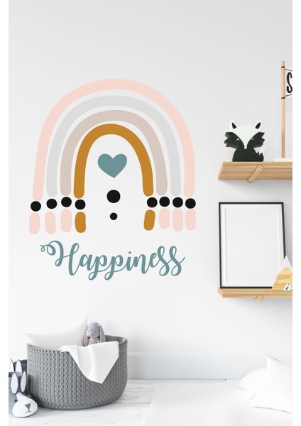 Happiness Gökkuşağı Çocuk Bebek Odası Sticker (50X70 Cm)