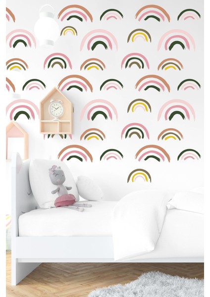 Minik Pastel Tonlarda Gökkuşağı Sticker Seti fiyatları
