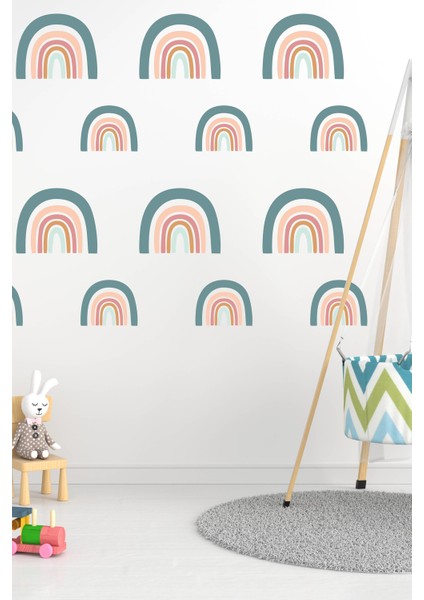 Minik Gökkuşağı Seti Çocuk Bebek Odası Duvar Sticker Seti
