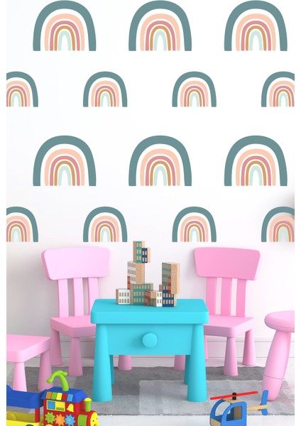 Minik Gökkuşağı Seti Çocuk Bebek Odası Duvar Sticker Seti fiyatları