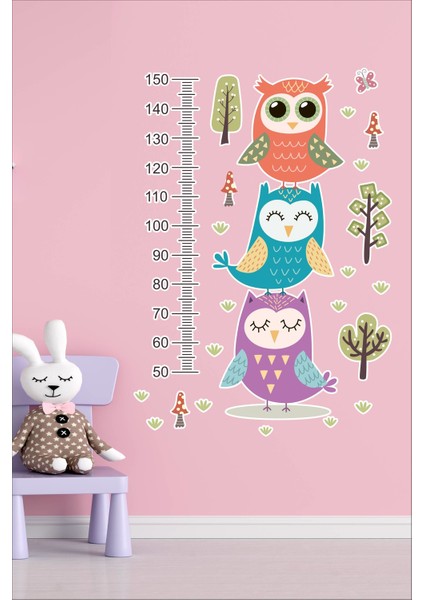 Çocuk Odası Baykuşlar Boy Cetvel STICKER-76X186CM