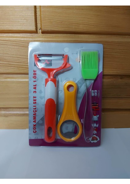 3 Parça Kapak Açıcı Yumurta Fırçası ve Soyacak Set Mutfak Gereci fiyatları