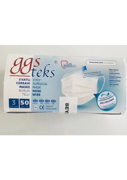 Ggs Teks 3 Katlı Cerrahi Maske