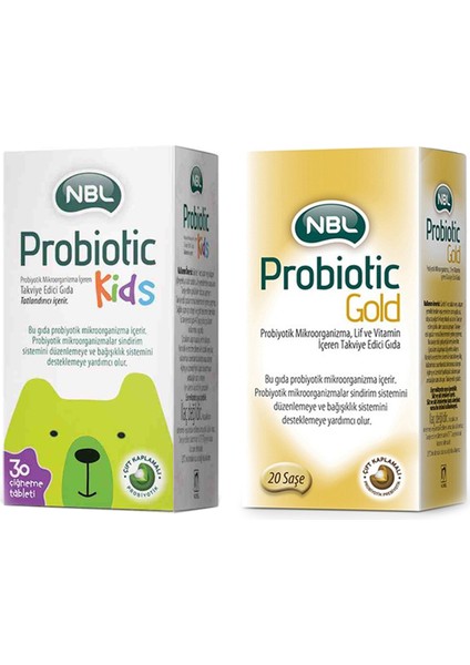 Probiotic Gold 20 Saşe + Nbl Probiotic Kids 30 Tablet