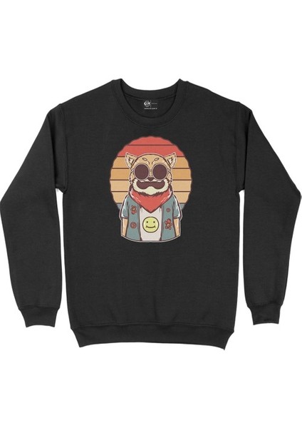 Hippi Kedili Siyah Sweatshirt